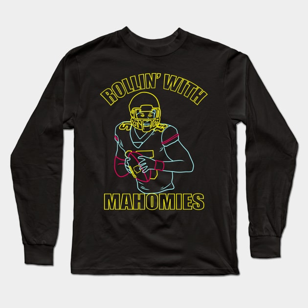 Rollin' with Mahomes Long Sleeve T-Shirt by Zivanya's art